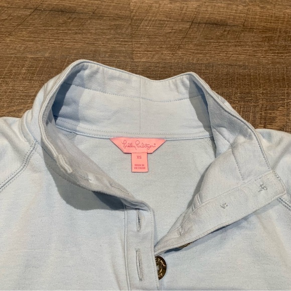 Lilly Pulitzer blue xs size women’s pullover long sleeve button - Picture 2 of 6